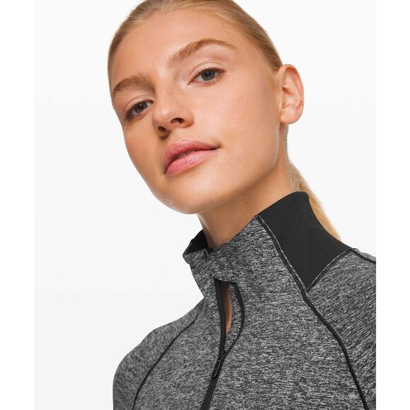 LULULEMON Always Alert 1/2 Zip Size 6 Heathered Black - Picture 2 of 8